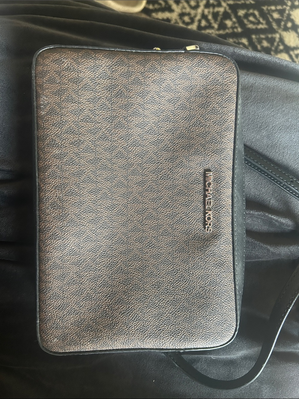 Michael Kors Women's Textured Brown Toiletry Crossbody